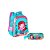 Kit Escolar Mochila Costas Sereia Serena + Estojo cor azul - Imagem 1
