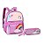 Kit Escolar Mochila Escolar Unicórnio + Estojo Duplo Lilás - Imagem 1