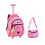 Kit Mochila de Rodinhas + Lancheira - Unicórnio - Rosa - Imagem 1