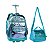 Kit Escolar Mochila de Rodinhas e Lancheira Metalizada Azul - Imagem 1
