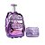 Kit Escolar Mochila de Rodinha Metalizada e Estojo RB Roxo - Imagem 1
