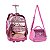 Kit Escolar Mochila de Rodinhas e Lancheira Metalizada rosa - Imagem 1