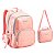 Kit Mochila Costas escolar + Lancheira Rosa Metalizado - Imagem 1