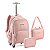 Kit Mochila de Rodinhas+Lancheira+Estojo Rosa - Colorup - Imagem 1