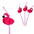12Un Canudos Plástico Decorativo Design Flamingo Rosa - Imagem 1