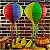 5 Lanternas Balão de Papel Junino Colorido Decoração 25cm - Imagem 3