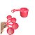 Kit Xícaras Medidas Confeitaria plástica c/ 4 Peças Vermelho - Imagem 1