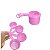 Kit Xícaras de Medidas Confeitaria plástica com 4 Peças Rosa - Imagem 1