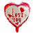 Balão I love You Coração Metalizado Vermelho Decorativo - Imagem 1