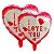 10un Balão I love You Coração Metalizado Vermelho Decorativo - Imagem 1