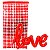 Cortina Metalizada + Balao Love Vermelho Decorativos Festas - Imagem 1