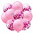 Kit Balão Green Mix Cristal c/ Confete Pink Decorações 10un - Imagem 1