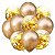 Kit Balão Green Mix c/ Confete Dourado Decorações 10un - Imagem 1