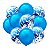 Kit Balão Green Mix Party com Confete Azul Decorações 10un - Imagem 1