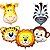 Kit 5 Balões Animais Metalizados Tema Safari 16'' - Imagem 1
