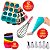 Kit Conf Cupcake 1 Metal 2 Papel 1 Saco 1 fouet Rosa 25cm - Imagem 1