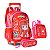 Kit Mochila Rodas, Lancheira e Estojo Duplo Gi Neto Vermelha - Imagem 1