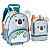 Kit Mochila de Rodinha + Lancheira Coala Cinza Infantil Clio - Imagem 1