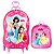 Kit Mochila 3D de Rodinhas + Lancheira Princesas Rosa Disney - Imagem 1