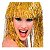Peruca para Festa Metalizada Amarela Tinsel Wig - Imagem 2