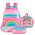 Kit Mochila Costa, Lancheira e Estojo Arco-íris Up4You Rosa - Imagem 1