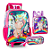 Kit Mochila Carrinho + Estojo + Lancheira Unicórnio Rosa - Imagem 1