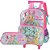 Kit Mochila de Rodinha e Estojo Barbie Coelho rosa - Luxcel - Imagem 1