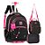 Mochila Rodinha + Lancheira + Estojo Box RB Preto Matelassê - Imagem 1