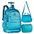 Mochila de Rodinhas Azul RB + Lancheira + Estojo Box - Imagem 1