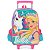 Kit Mochila Rodinha Lancheira E Estojo Barbie Unicórnio Rosa - Imagem 2