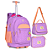 Mochila de Rodinhas Luluca Lilás + Lancheira + Estojo Box - Imagem 1