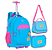 Mochila Rodinha Luluca Azul e rosa + Lancheira + Estojo Box - Imagem 1