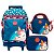 Mochila Rodinhas Unicornio + Lancheira + Estojo Box Azul - Imagem 1