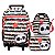 Kit Mochila Rodinhas Panda + Lancheira + Estojo Box - Imagem 1