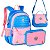 Kit Mochila Costas + Estojo + Lancheira Luluca Azul e Rosa - Imagem 1