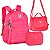 Mochila Costas RB + Lancheira + Estojo Rosa c/ Chaveiro 3D - Imagem 1