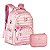 Kit Mochila de Costas + Estojo Box Grande RB Crinkle Rosa - Imagem 1