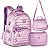 Kit Mochila Costas + Lancheira + Estojo Box RB Crinkle Lilás - Imagem 1