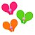 Kit 12 Raquetes e 6 Bolinha beach tennis Neon - Mini toys - Imagem 1
