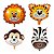 Kit 4 Balões Animais Metalizados Tema Safari 16'' - Imagem 1