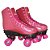Patins Roller Skate Ajustável Rosa Glitter 4 Rodas 31 a 34 - Imagem 1