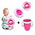 Prato Giratório + Copo Infantil 360° Não Derrama Rosa - Imagem 1