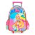 Mochila Escolar de Rodinhas Barbie Holográfica Rosa Infantil - Imagem 1
