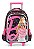 Mochila Escolar Rodinha Barbie Preta e Rosa C/ Luz Infantil - Imagem 1