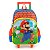 Mochila Escolar Rodinhas Mario Bros Tijolinho Azul Infantil - Imagem 1