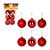 Enfeite Bola Arvore de Natal Vermelha 4cm 6Un - Imagem 1