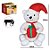 Urso Branco Com Presente Inflavel Decoração Natal 120cm - Imagem 2