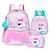 Mochila de Costas + Lancheira + Estojo Lilica Bubble Rosa - Imagem 1