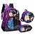 Kit Mochila Costas + Lancheira + Estojo Wandinha e Enid Roxo - Imagem 1