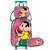 Mochila de Rodinhas + Lancheira+ Estojo Magali Melancia Rosa - Imagem 1